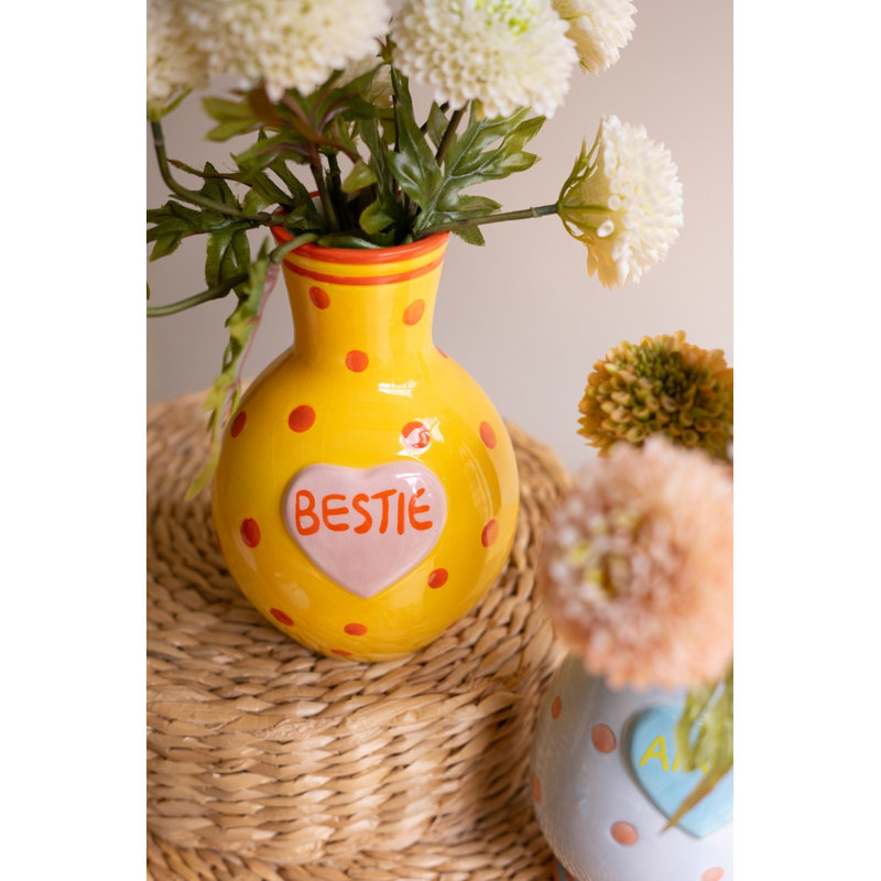  Ensemble de cinq vases en céramique avec mots inspirants