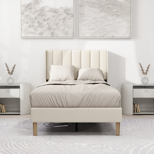 Ebern Designs Laureins Upholstered Wingback Bed | Wayfair