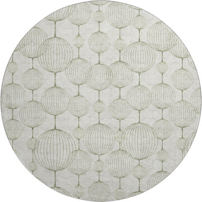 Premium Machine Washable Prisco Green Rug