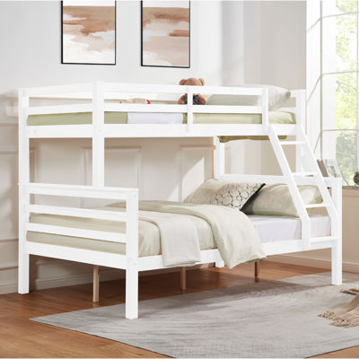 Twin Over Full Solid Wood Bunk Bed With Ladder And Under-bed Storage by Harriet Bee