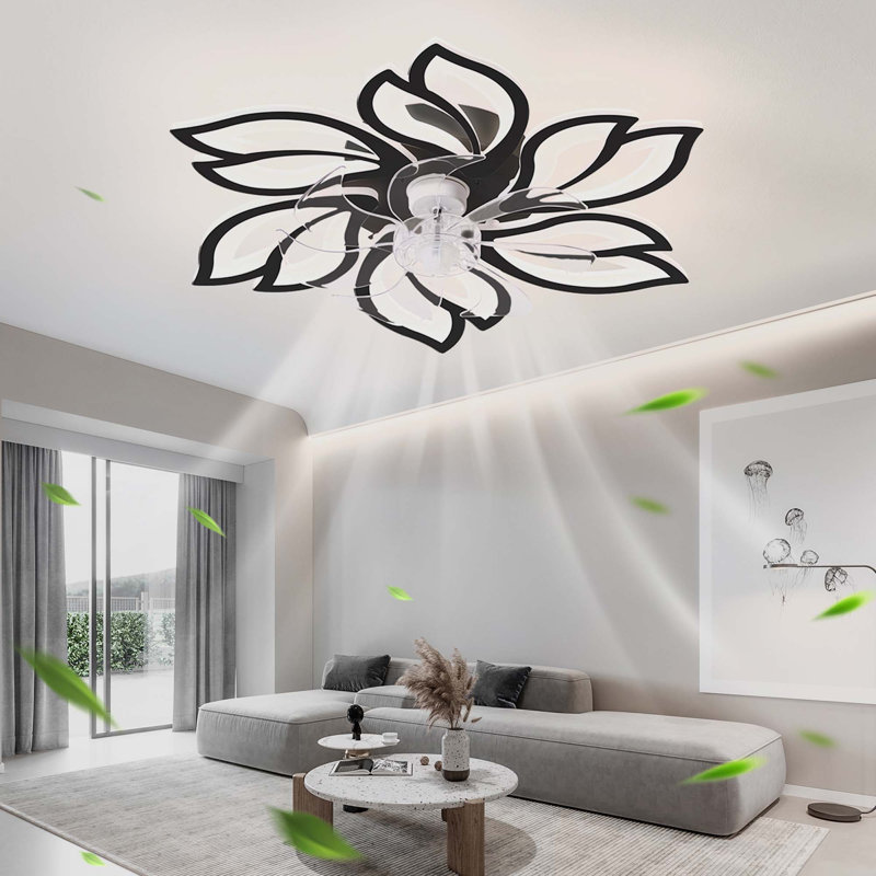Faiyaaz 14'' Ceiling Fan with LED Lights, Black
