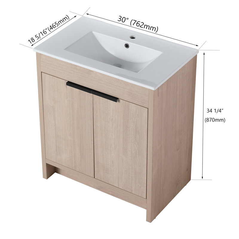 Marc Stylish Bathroom Vanity With Ceramic Sink And Soft-Close Doors, A Functional And Elegant Addition To Your Bathroom.