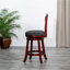 Tabouret pivotant à dossier en X de 30 po, tabouret, finition cerisier, siège en tissu gris anthracite-1069752432-1069752437