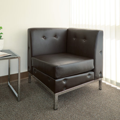 Mosera Faux Leather Seat Reception Chair with Wood Frame