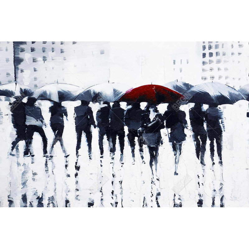 Silhouettes walking in the rain Bath Mat with Non-Slip Backing - Quick Dry Memory Foam Bathroom Rug - Absorbent - Modern Plush Spa-Style - Machine Washable