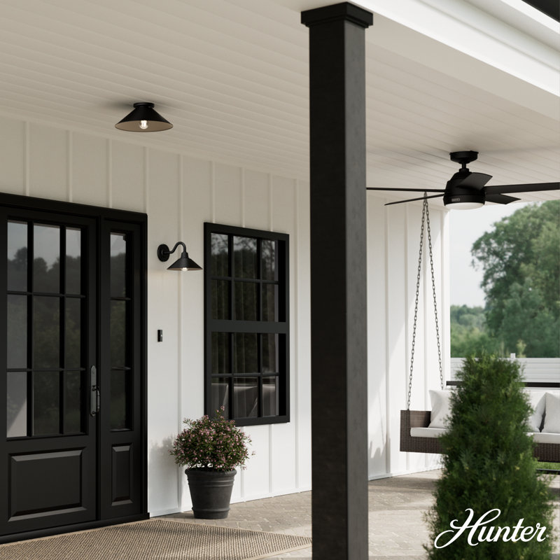 Hunter Skyflow Modern Metal Cone Outdoor Medium Flush Mount Ceiling Light
