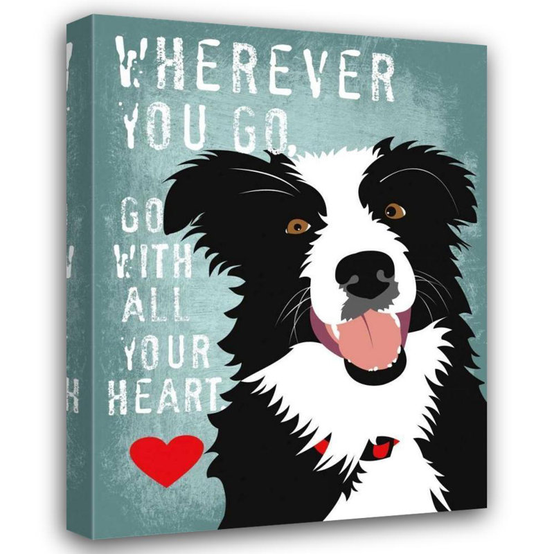 Toile tendue avec toile Alcott Hill® Oliphant, Ginger Gallery: Go with All Your Heart, H 47 po x l 36 po