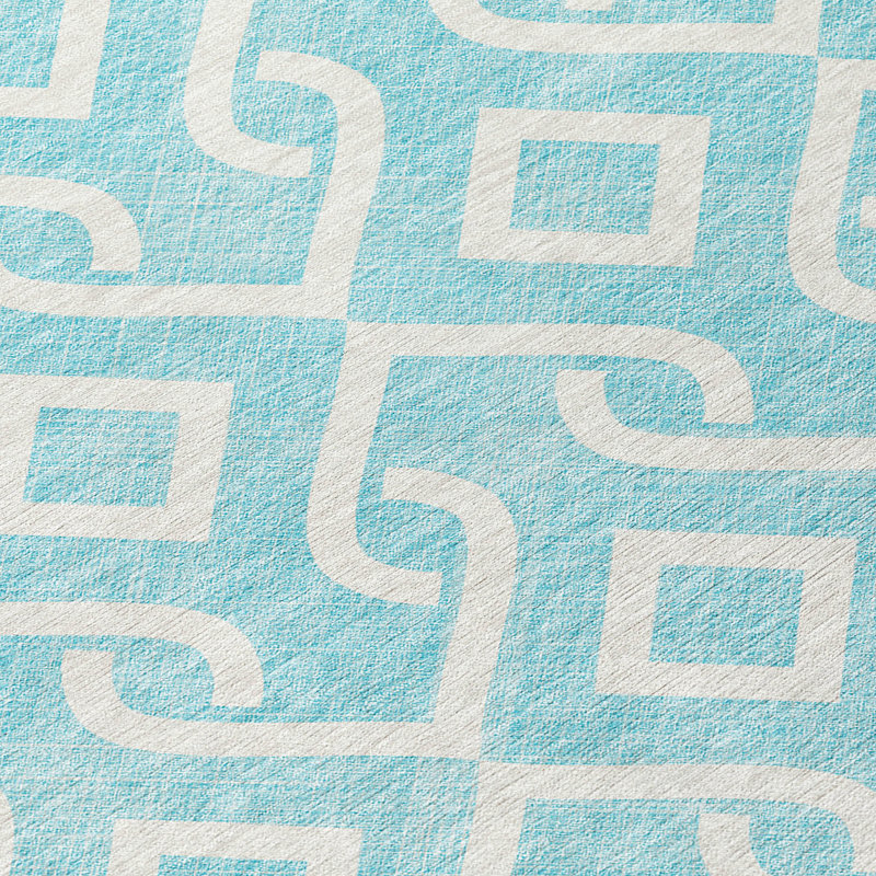 Michaella Washable Geometric Indoor / Outdoor Rug, Round 8'