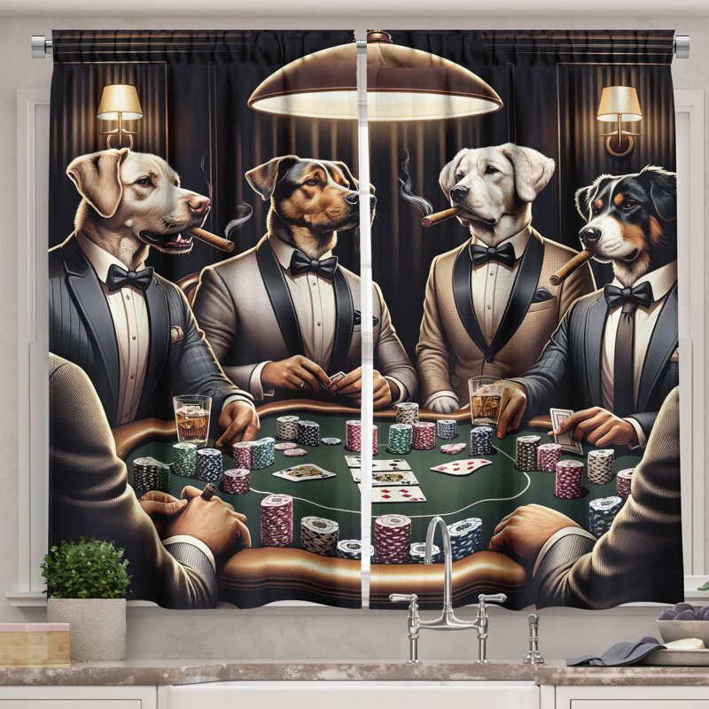 Dog Kitchen Curtain, 55" W x 24" L