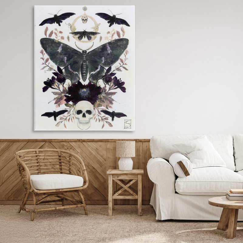 Toile papillon gothique symétrique, design par Sara Culpepper, H 48 po x l 36 po