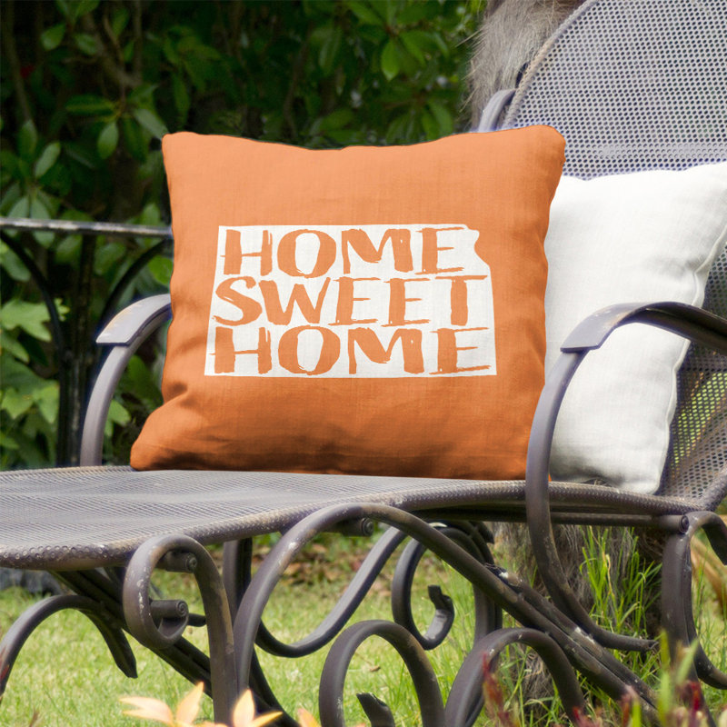 Coussin intérieur/extérieur doux pour la maison, H 16 po x l 16 po, Orange, Washington