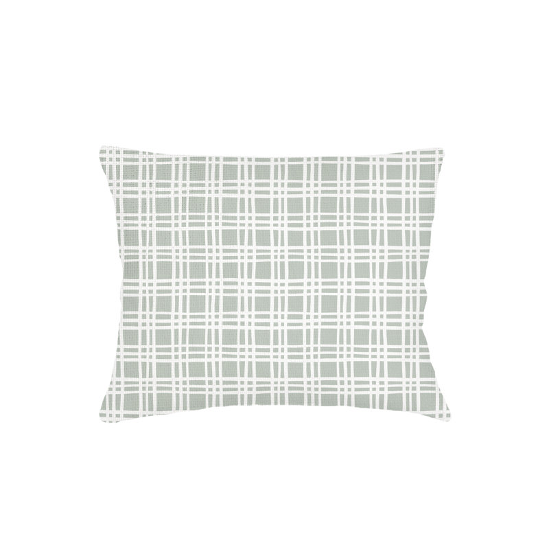 Cape Blue Estate Plaid Linen Dutch Euro Pillow 28X36 with Down Insert, Beige, Square 26", Down Blend