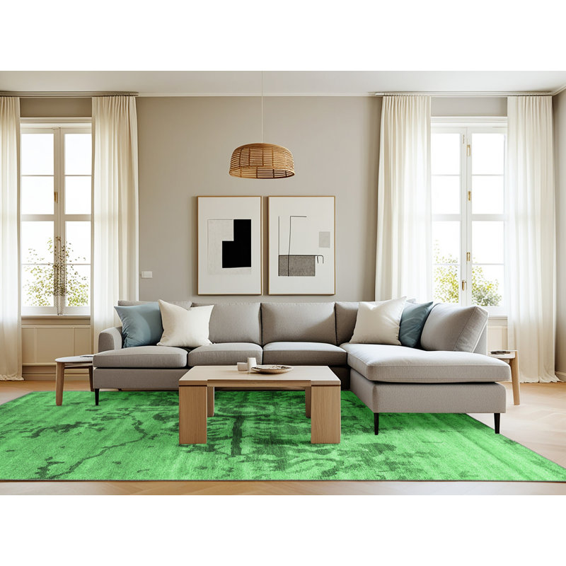 Washable Abstract Indoor Rug, Rectangle 8' x 10'