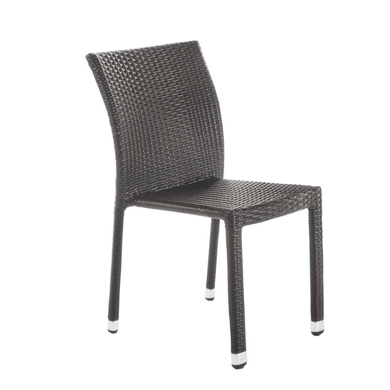 Chaises d'appoint de patio empilables Takhiya, Brun