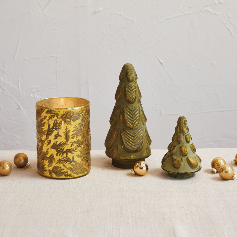 Tall Matte Embossed Glass Tree