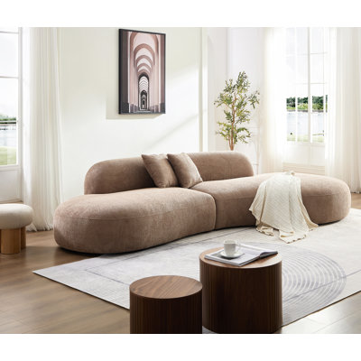 WKS4CCX2 Right side Deluxe, camel combination sofa, back pillow removable, also adjustable seat front and rear functions, durable fabric, internal solid wood frame filled with high-density sponge