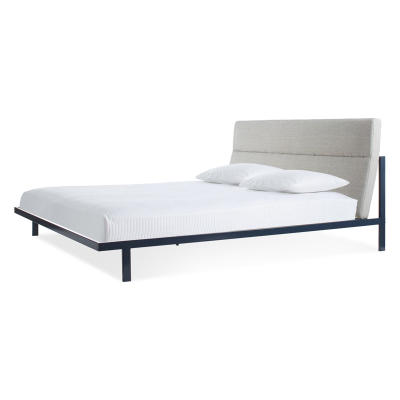 Station Upholstered Metal Platform Bed, King, Navy/Edwards Navy