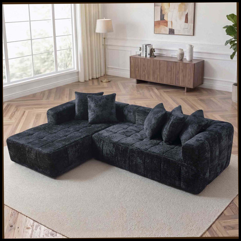 Canapé modulaire 107,9 po Cloud, Noir