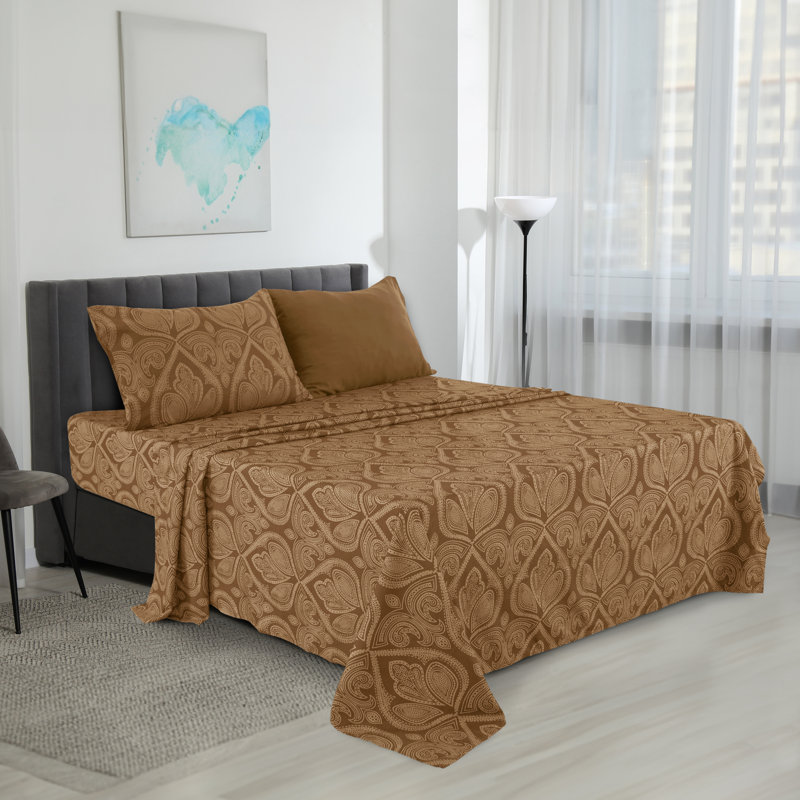 Ensemble de draps en microfibre Lux Hotel, Ensemble de draps pour grand lit + 1 drap-housse +, Chocolat