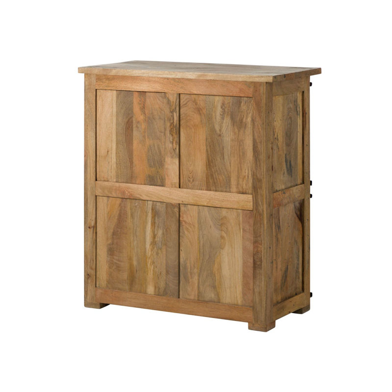 Railway 90cm Solid Wood Sideboard, Natural Varnish