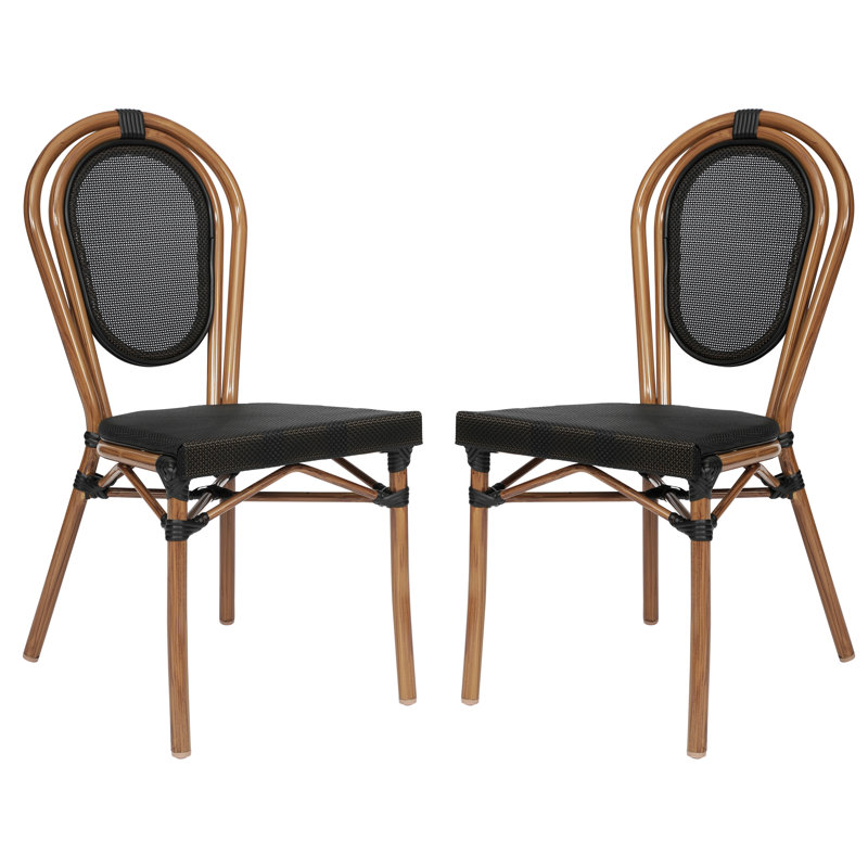 Chaises Paris empilables Cloquet, Noir/naturel