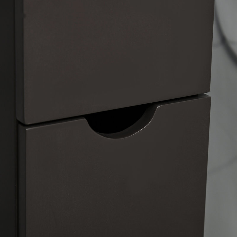 Bathroom Linen Cabinet 54", Freestanding With 2 Shelf And Drawers, Space Saving Narrow Organizer, Brown Storage Tower Floor Cabinet,