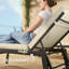 Coussins de chaise de patio 2 pièces avec dossiers, coussins de remplacement pour chaise longue d'extérieur, beige-130205205