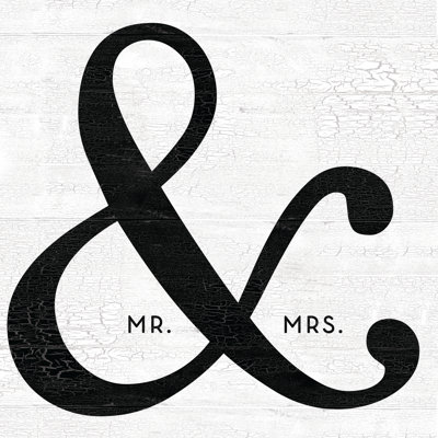 Ampersand Mr Mrs - Wrapped Canvas Print