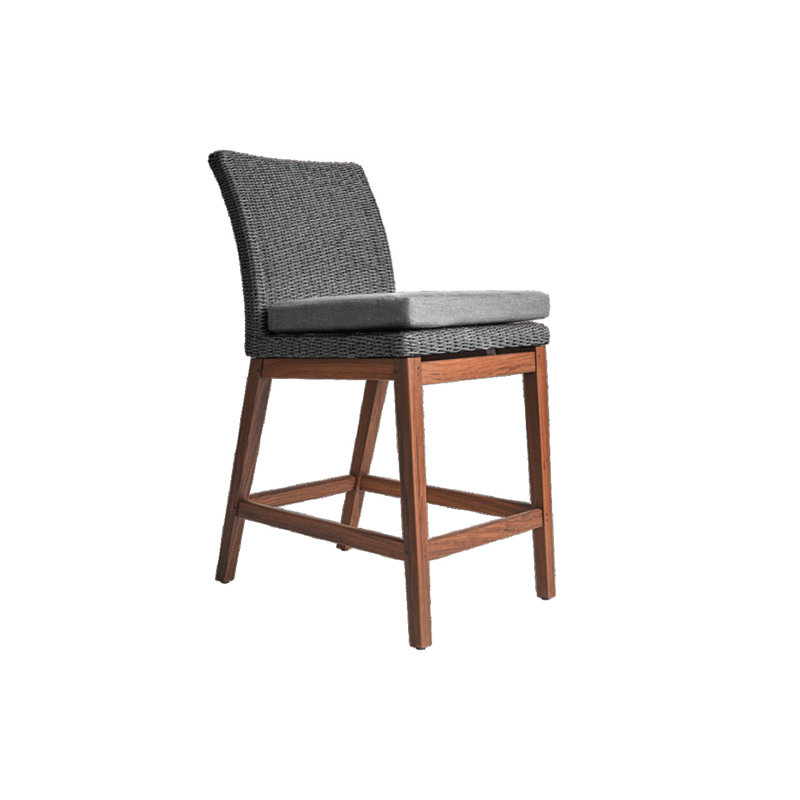Coral Outdoor Bar Stool, Gray, Premier Flax