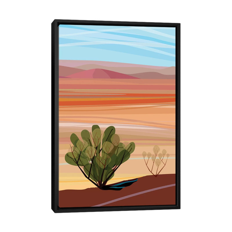 «Mojave Desert Vertical», impression sur toile, H 26 po x l 18 po x P 1,5 po, Toile avec cadre noir, Pas de tapis