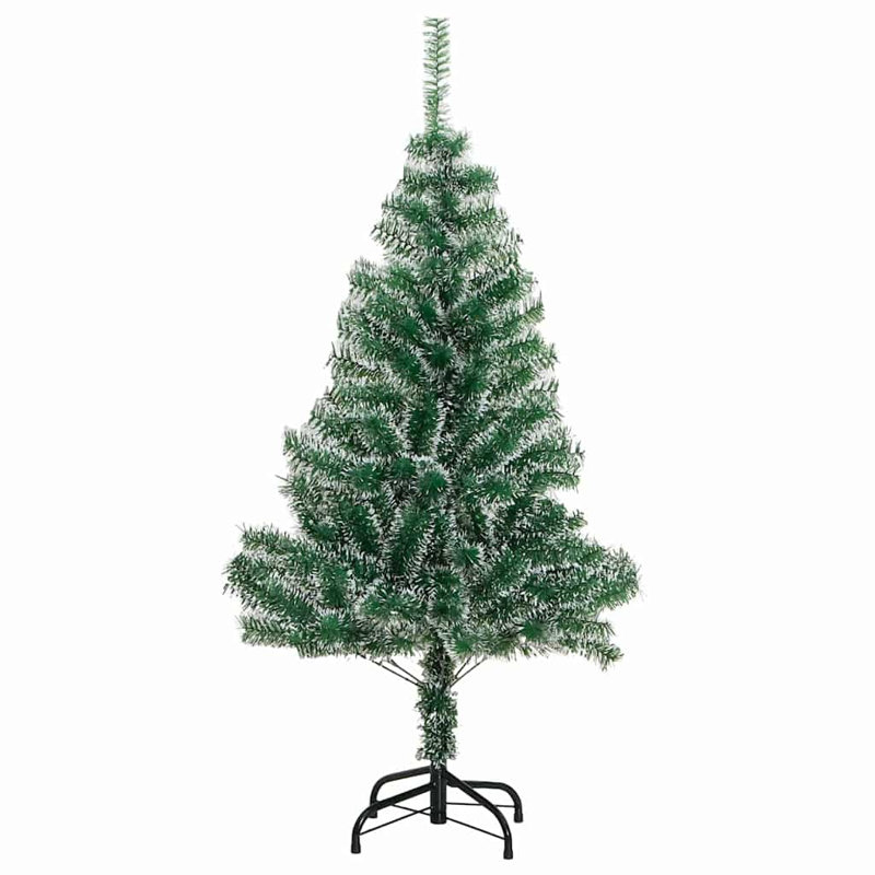 vidaXL Artificial Christmas Tree Snow Flocked with LED Light, 3.94 ft
