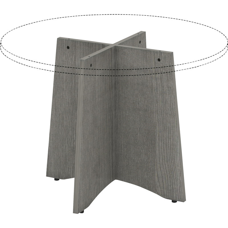 Base de table de conférence ronde patinée, Gris