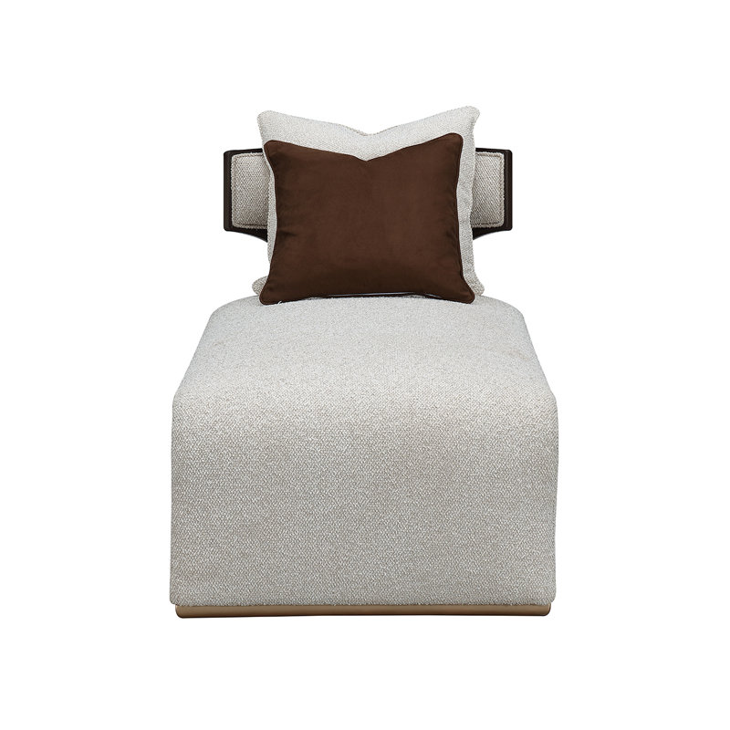 West Kensington Chaise - Buff/Seal Salt Caramel, Espresso Wood
