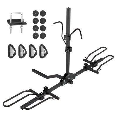 Porte-vélos à fixation sur attelage, plateforme de 2 vélos, attelage de vélo d'une capacité maximale de 80 lb pour un récepteur de 1,25 po / 2 po, porte-vélos de titrage et pliant avec pneus jusqu'à 2,4 po de largeur, pour voiture, VUS, camion, véhicule récréatif