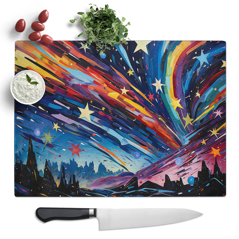 Shooting Star Orphism  Glass Chopping Board
