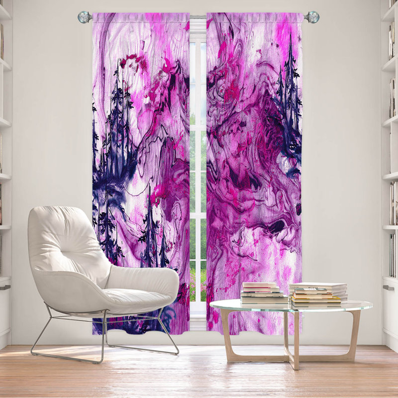 Room Darkening Curtain Pair, Fuchsia, 20" W x 52" L