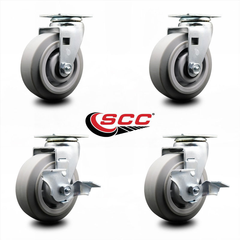4 Piece Thermoplastic Rubber Caster Set