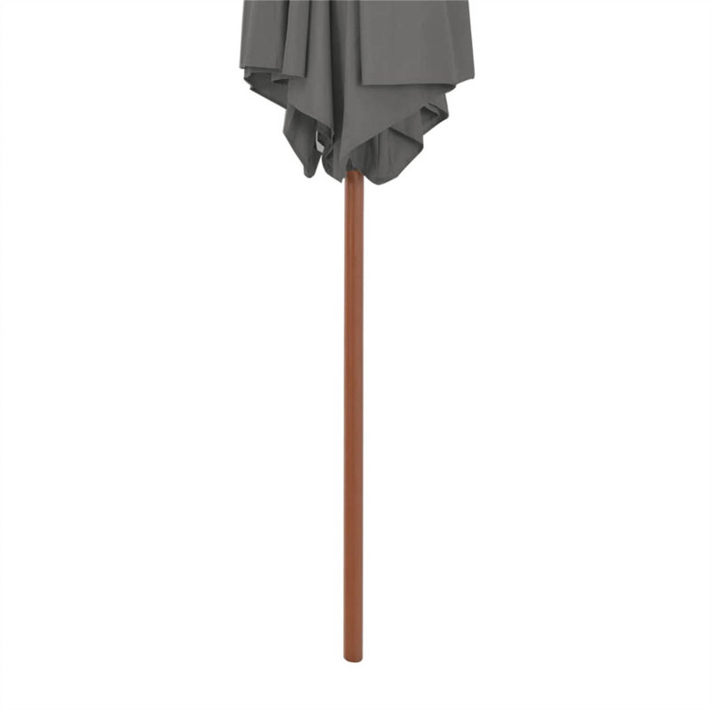 Garden Parasol 270x270 cm Wooden Pole, Anthracite