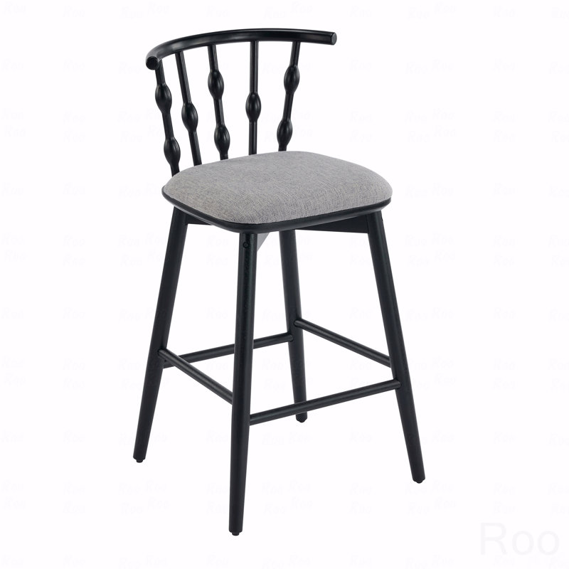 Ensemble de 2 chaises de salle à manger, Gris, Noir