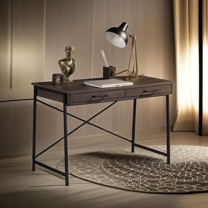 Caffoz 48" Computer Desk - Home Office Workstation with Storage Shelf, Modern Style