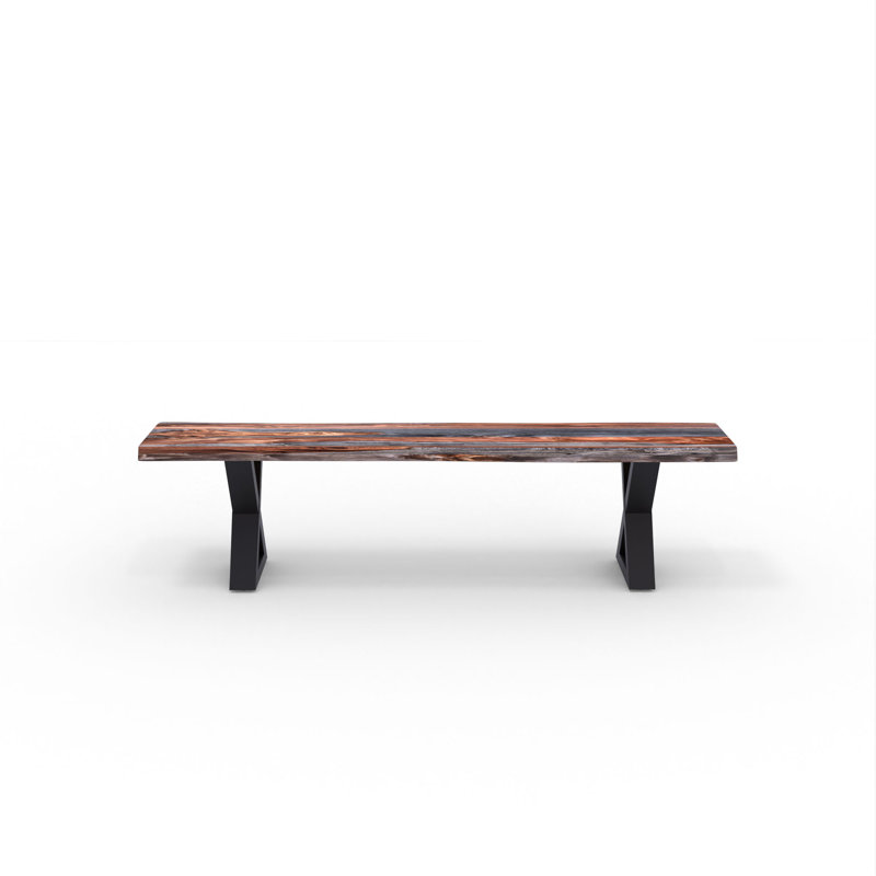Banc en bois Rohrbach, Gris / brun rougeâtre foncé