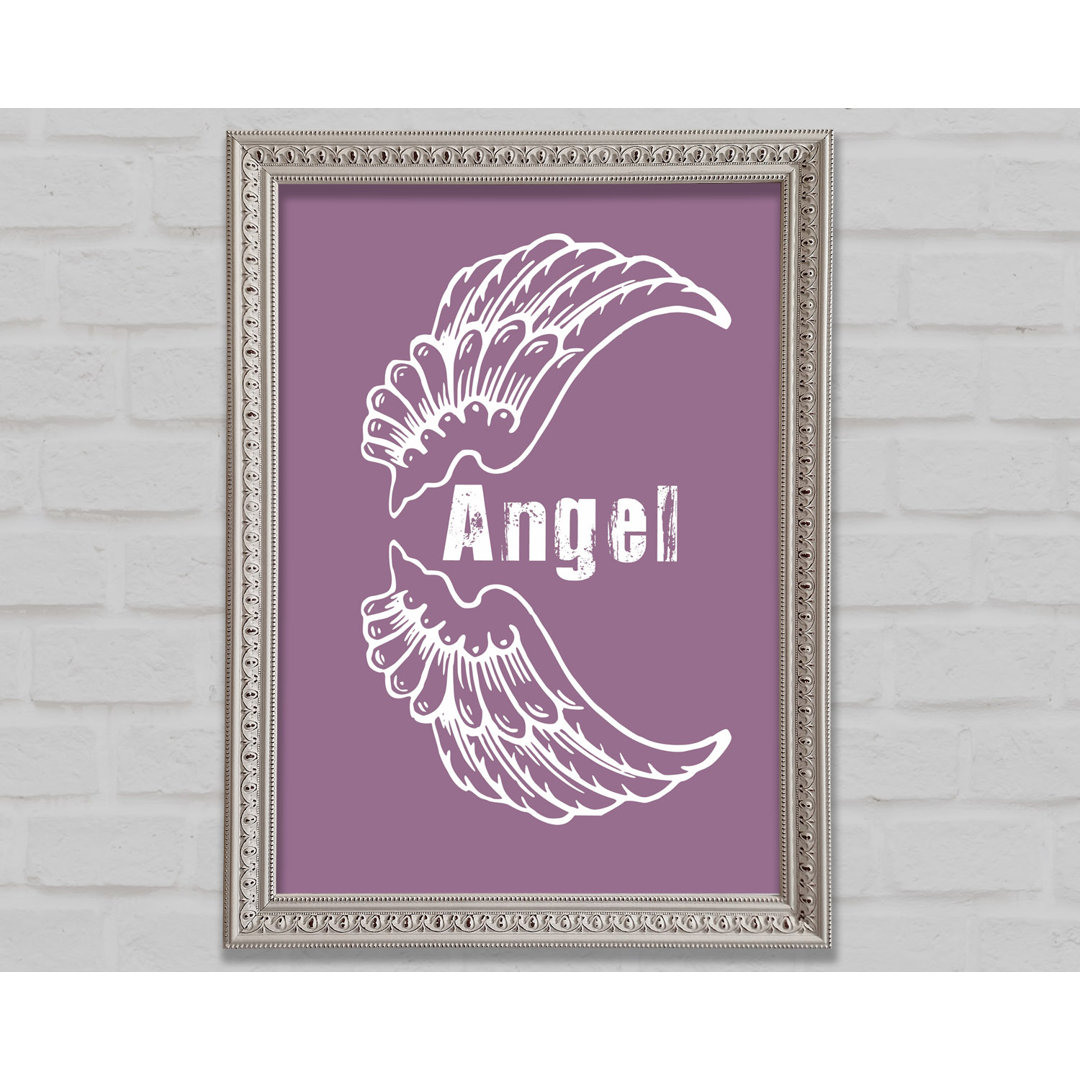 Angel Wings 3 Dusty Pink Gerahmter Druck