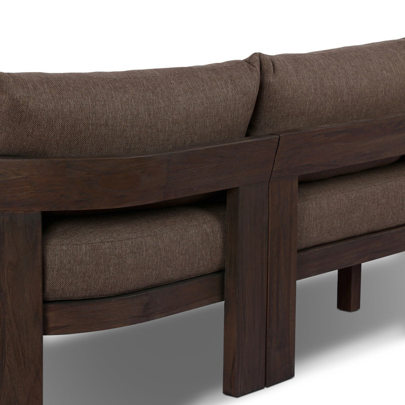 Jackson Outdoor 2PC Sectional-LAF Chaise-Ellor Brown, Stained Saddle Brown, Ellor Brown, Right Hand Facing