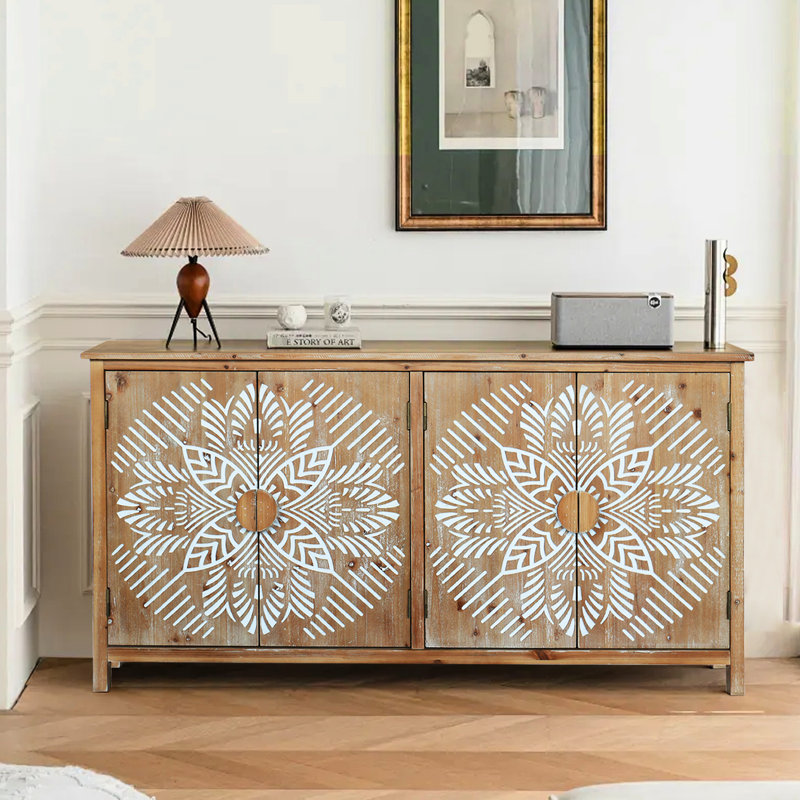 Armoire d'appoint 60 "en bois avec 4 portes 60"