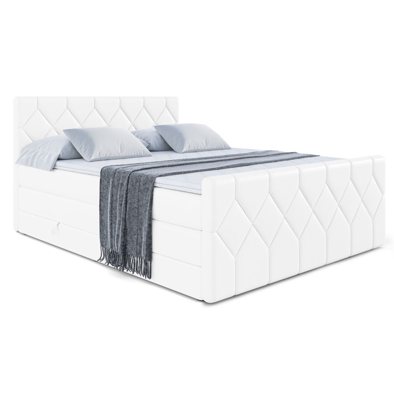 Bed, 120cm W x 200cm D, White
