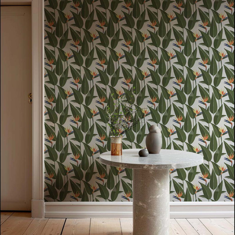 Birds of Paradise - Papier peint blanc, Blanc, Non-collé