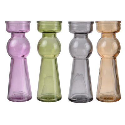 Petit porte-photophore en verre pilier