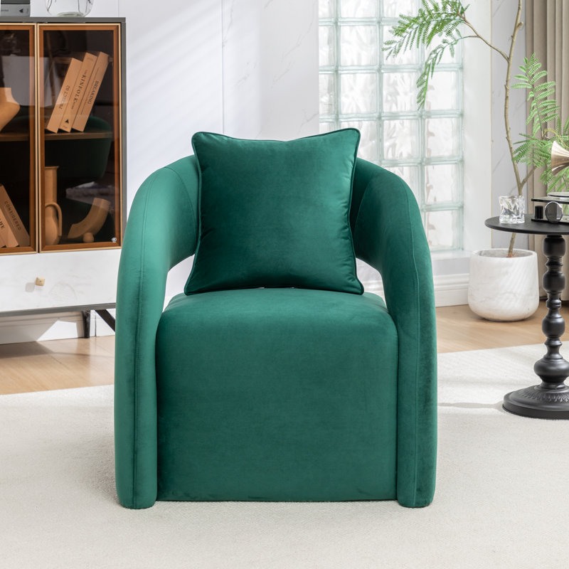 Hijinio Upholstered Armchair, Dark Green