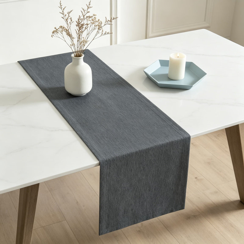Premium Linen-Style Table Runner, Wrinkle-Resistant & Machine Washable Polyester, Rustic Farmhouse Decor For Everyday Use