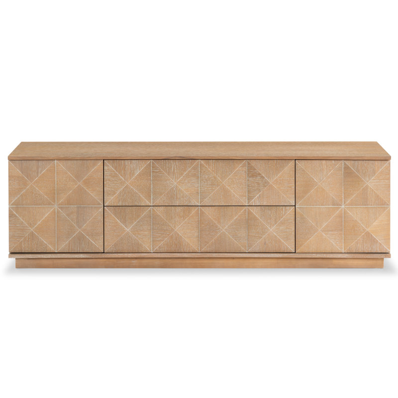 Patty 4 Door Wood Media Stand, Natural